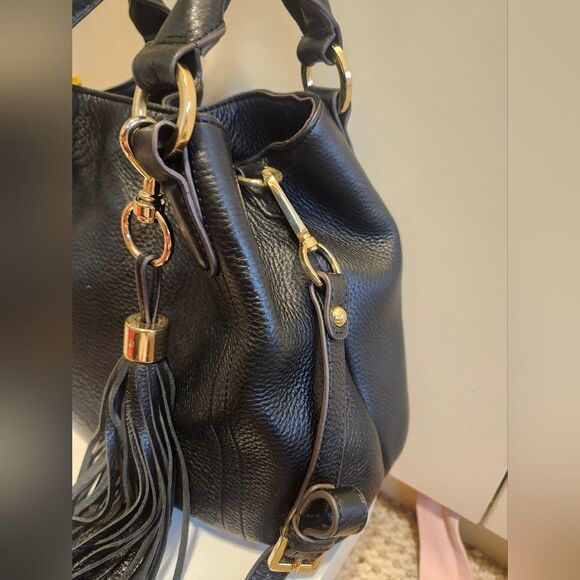 G.I.L.I. "Got It Love It" Black Pebbled Leather Satchel/Shoulder Bag $395 EUC - Picture 5 of 10